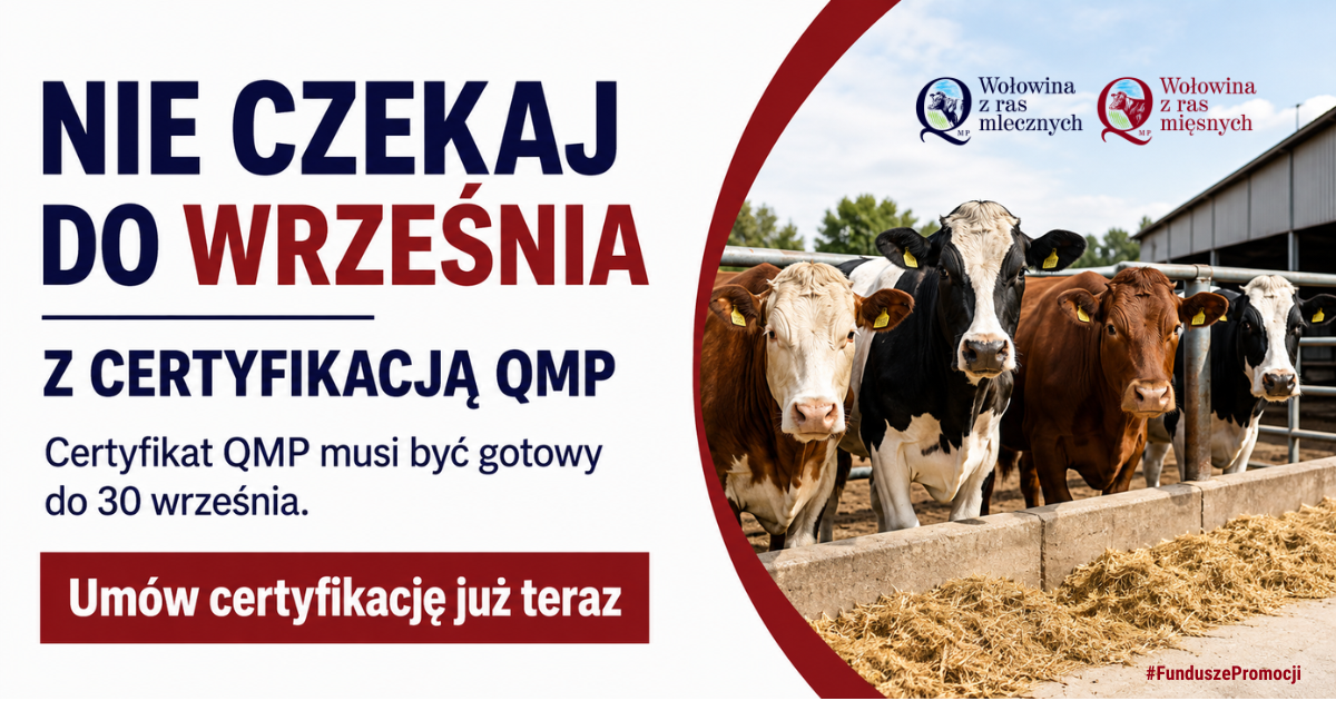 Nie czekaj do września z&nbsp;certyfikacją QMP. Certyfikat QMP musi być gotowy do 30 września. Um&oacute;w certyfikację już teraz. 