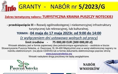 Zdjęcie do Nab&oacute;r na operacje Grantowe &ndash; LGD Puszcza Notecka 