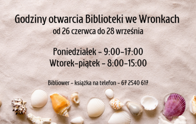 Zdjęcie do Godziny otwarcia biblioteki &ndash; w sezonie letnim 