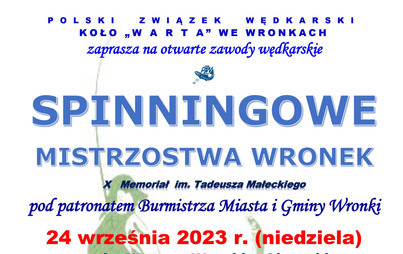 Zdjęcie do Spinningowe Mistrzostwa Wronek &ndash; zawody wędkarskie PZW &bdquo;Warta&rdquo; 