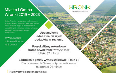 Zdjęcie do Gmina Wronki w latach 2019-2023