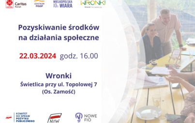 Zdjęcie do Środki zewnętrzne na działania społeczne - zapisy na spotkanie