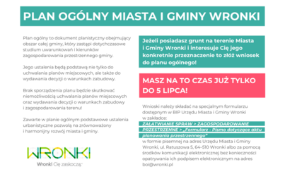 Zdjęcie do To już ostatnie dni na złożenie wniosk&oacute;w do planu og&oacute;lnego miasta i gminy Wronki 