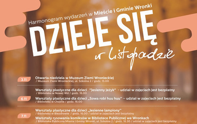 Zdjęcie do Dzieje się w listopadzie &ndash; harmonogram wydarzeń w Mieście i Gminie Wronki