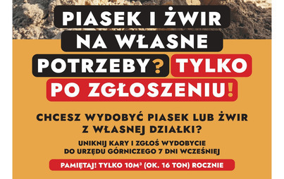 Zdjęcie do Piasek i żwir na własne potrzeby? Tylko po zgłoszeniu!