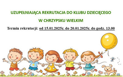 Zdjęcie do Rekrutacja do klubu dziecięcego w Chrzypsku Wielkim