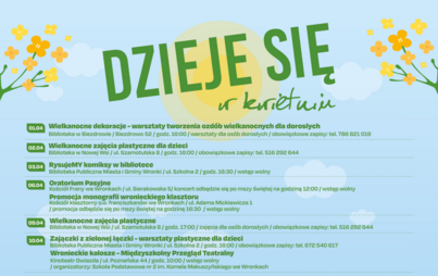 Zdjęcie do Dzieje się w kwietniu &ndash; harmonogram wydarzeń w Mieście i Gminie Wronki