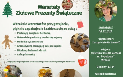 Zdjęcie do Mikołajkowe warsztaty dla dzieci i dorosłych na Zamościu