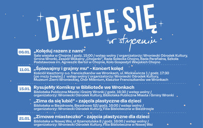 Zdjęcie do Dzieje się w styczniu &ndash; harmonogram wydarzeń w Mieście i Gminie Wronki