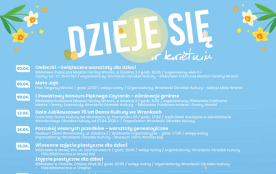 Zdjęcie do Dzieje się w kwietniu &ndash; harmonogram wydarzeń w Gminie Wronki
