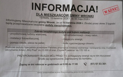 Zdjęcie do Audyty nieruchomości nie mają żadnego związku z działalnością Gminy Wronki