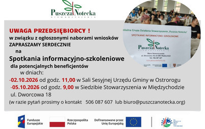 Zdjęcie do LGD Puszcza Notecka ogłasza nabory wniosk&oacute;w dla przedsiębiorc&oacute;w